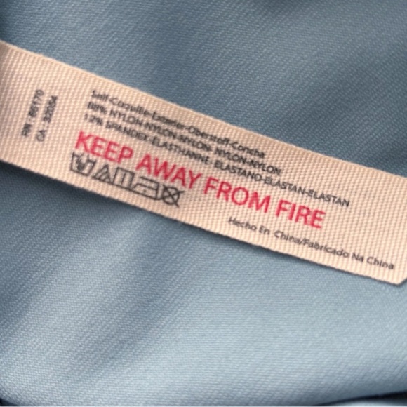 Free People Va Va Voop Bodysuit Medium Puff Sleeve Sky Blue NEW NWT - Picture 7 of 10